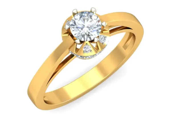 18KT Crown Solitaire Ring