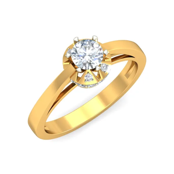18KT Crown Solitaire Ring