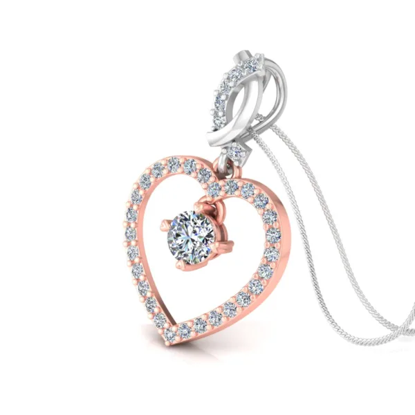 Minimalist Solitaire Chain-Pendant in 925 Sterling Silver (Rose Gold Plated)