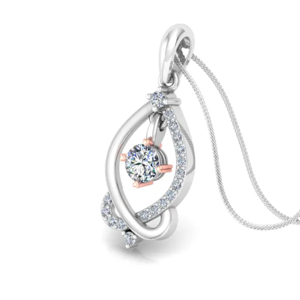 Minimalist Solitaire Chain-Pendant in 925 Sterling Silver (Rose Gold Plated)