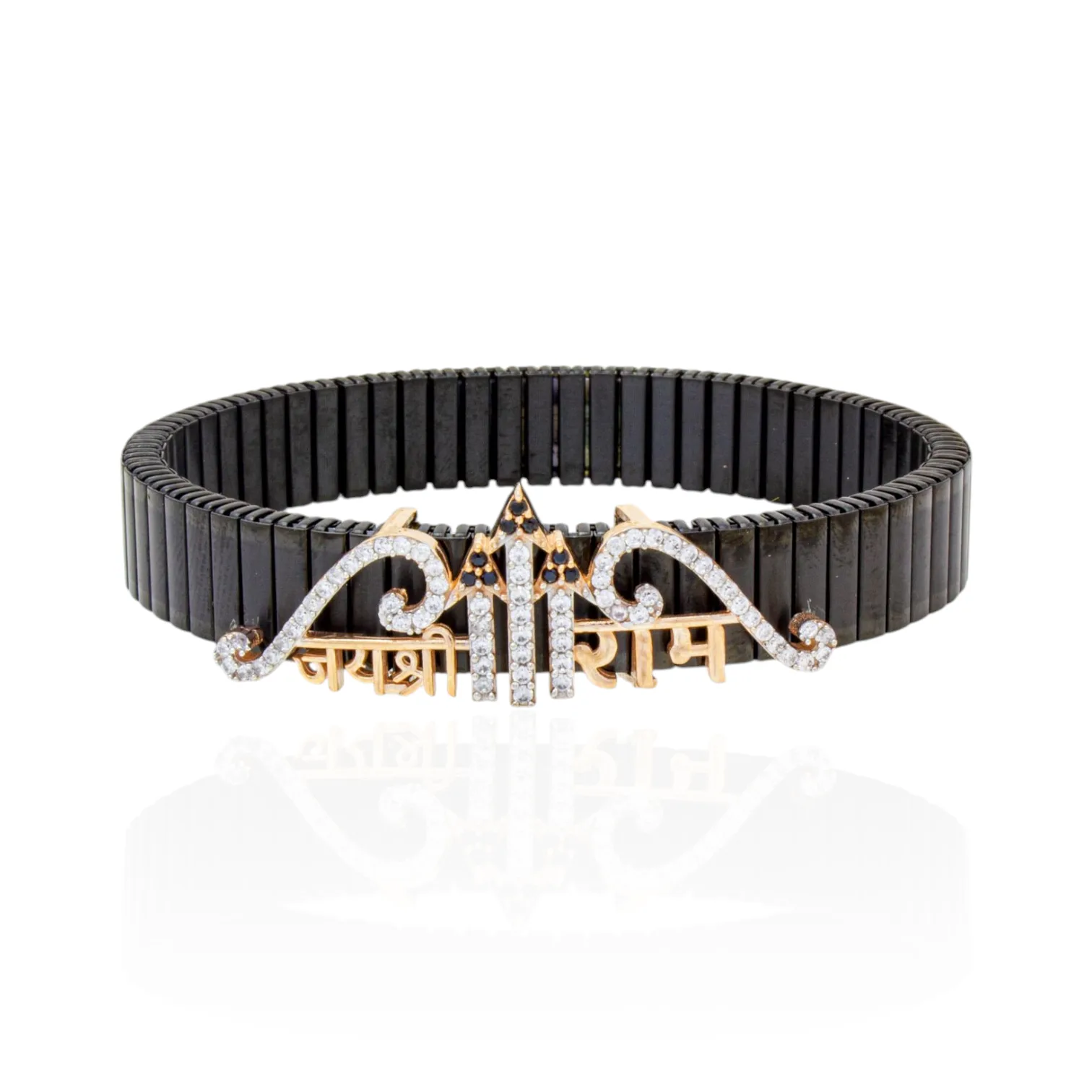 925 Sterling Silver “जय श्री राम” Stretchable Bracelet for Men